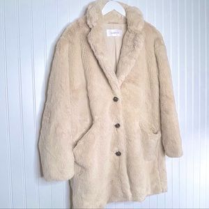 POPSUGAR PLUSH FAUX FUR COAT NWOT S/M *